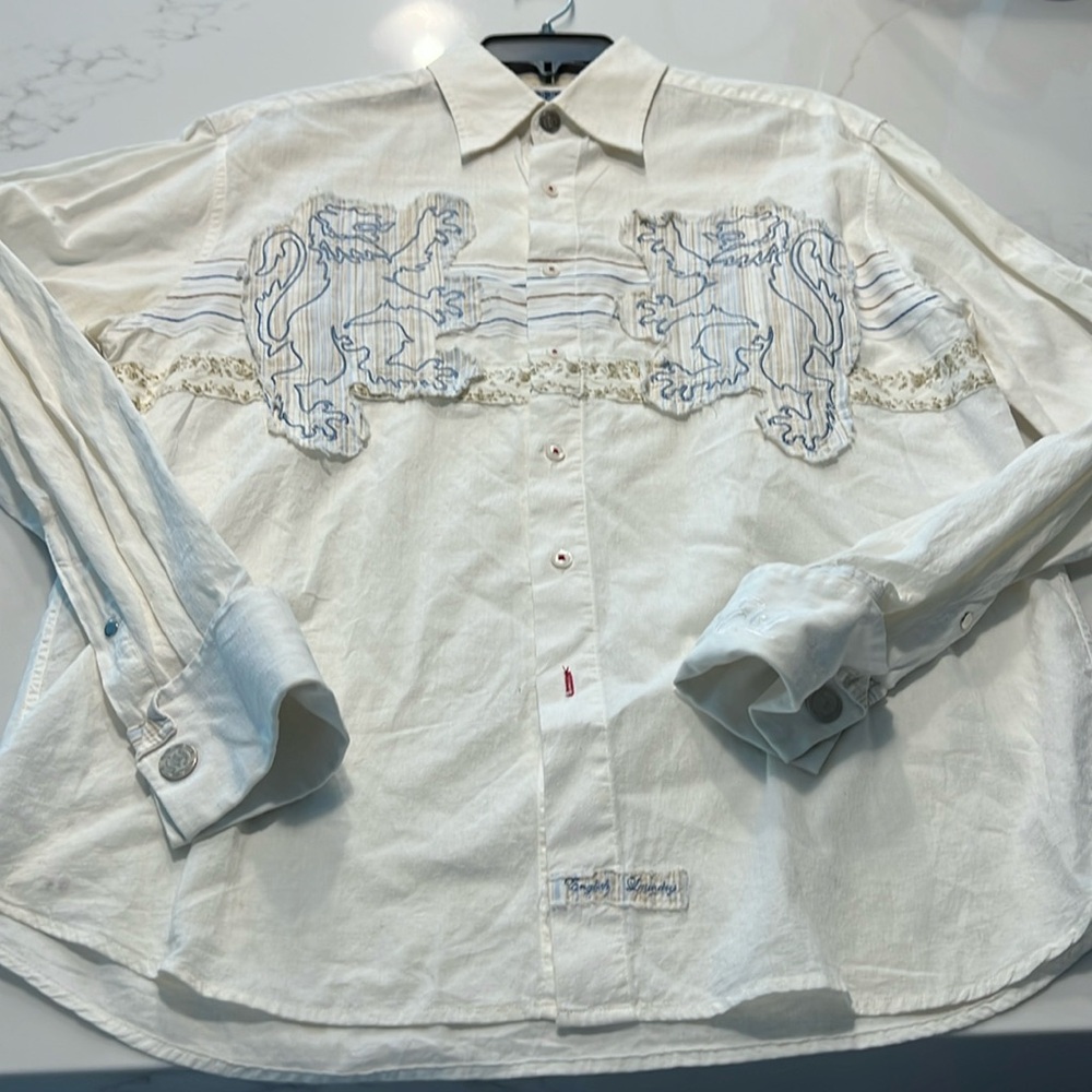English Laundry Sophisticated, Elegant Men’s Dress Shirt | 100% Cotton | Large